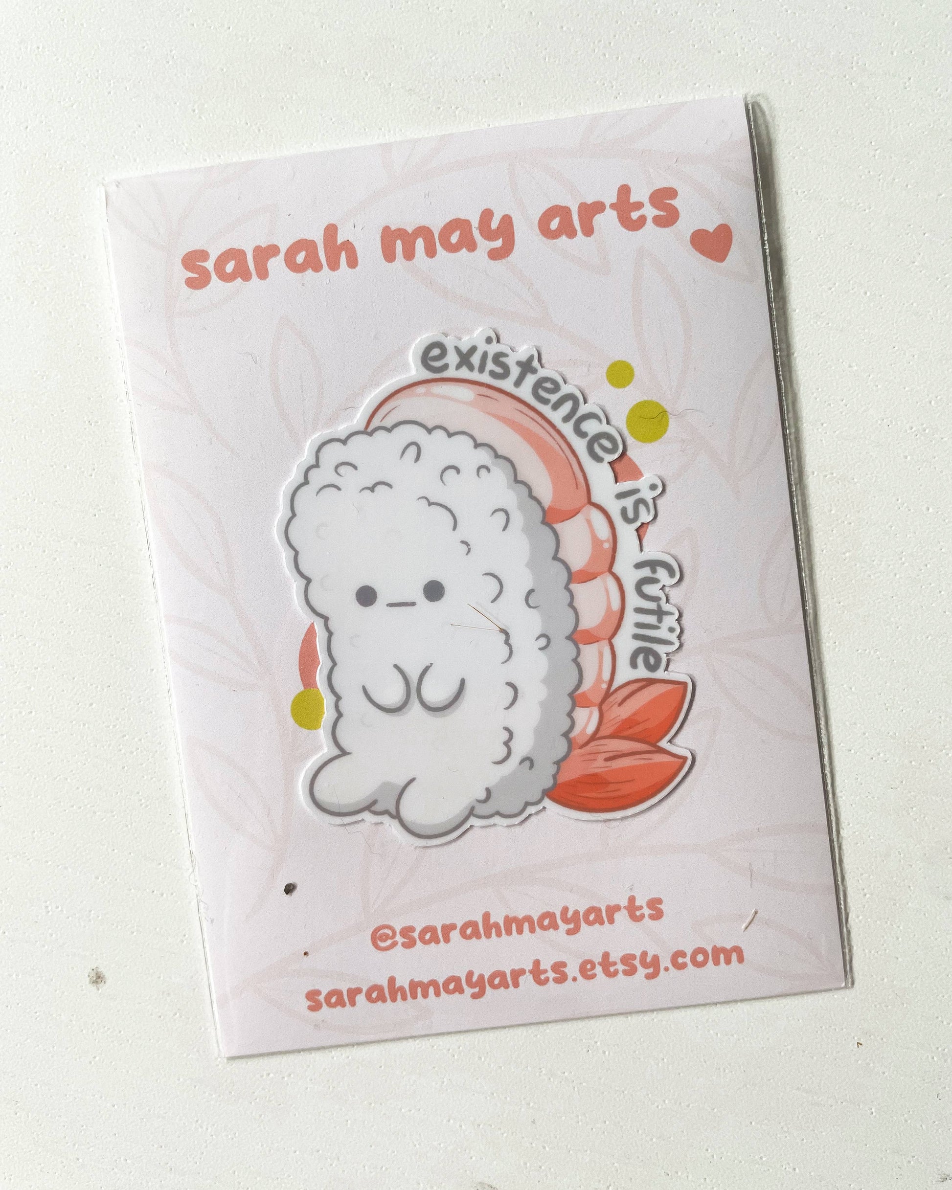 Existential Sushi Vinyl Waterproof Die Cut Sticker Sarah May Arts