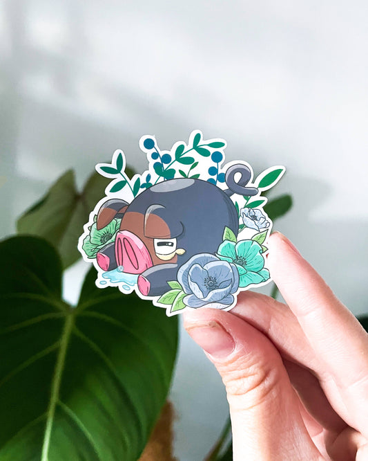 Lechonk Waterproof Die Cut Sticker - 2.5in Pokemon Sticker Sarah May Arts