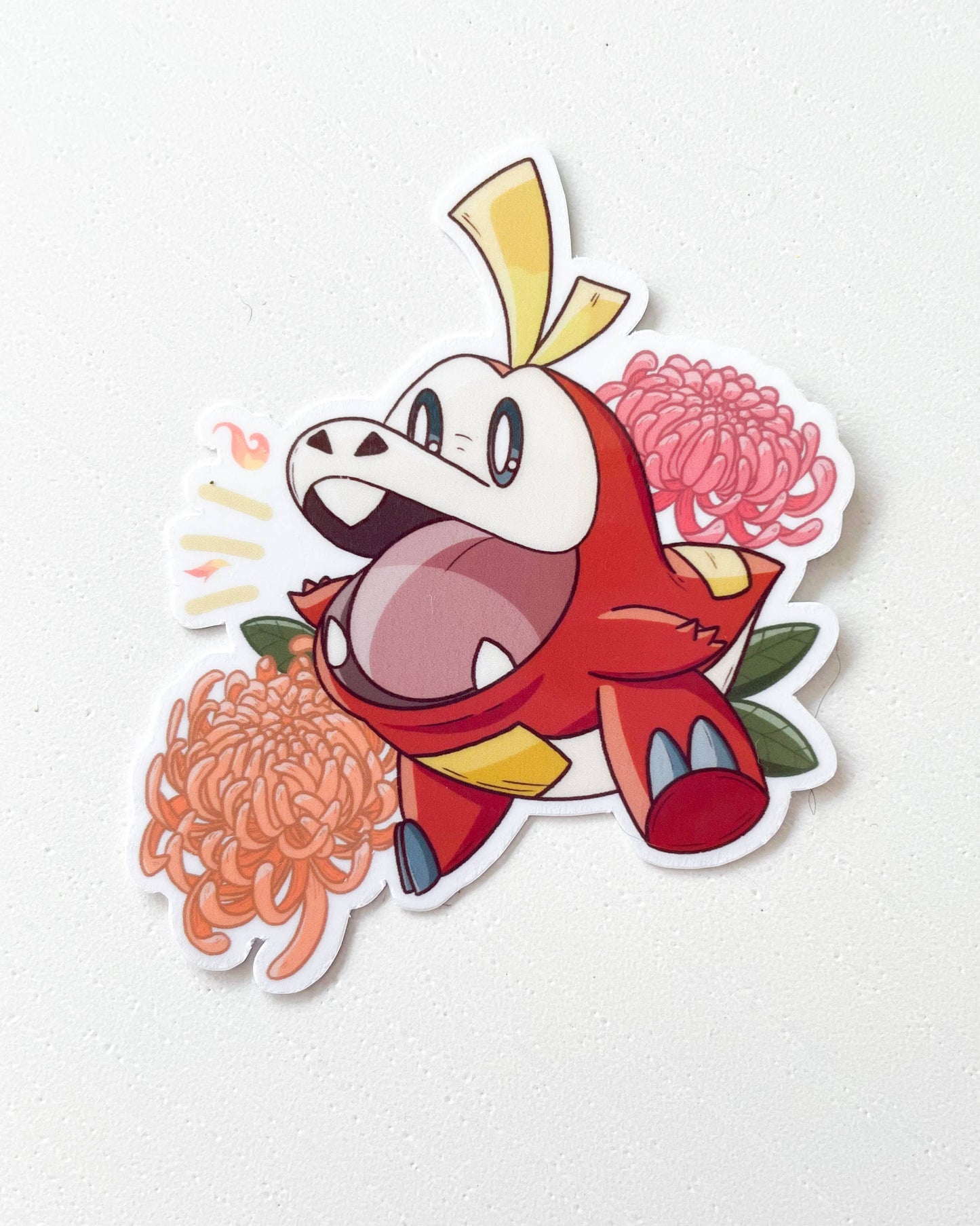 Fuecoco Waterproof Die Cut Sticker - 2.4 in Pokemon Sticker Sarah May Arts