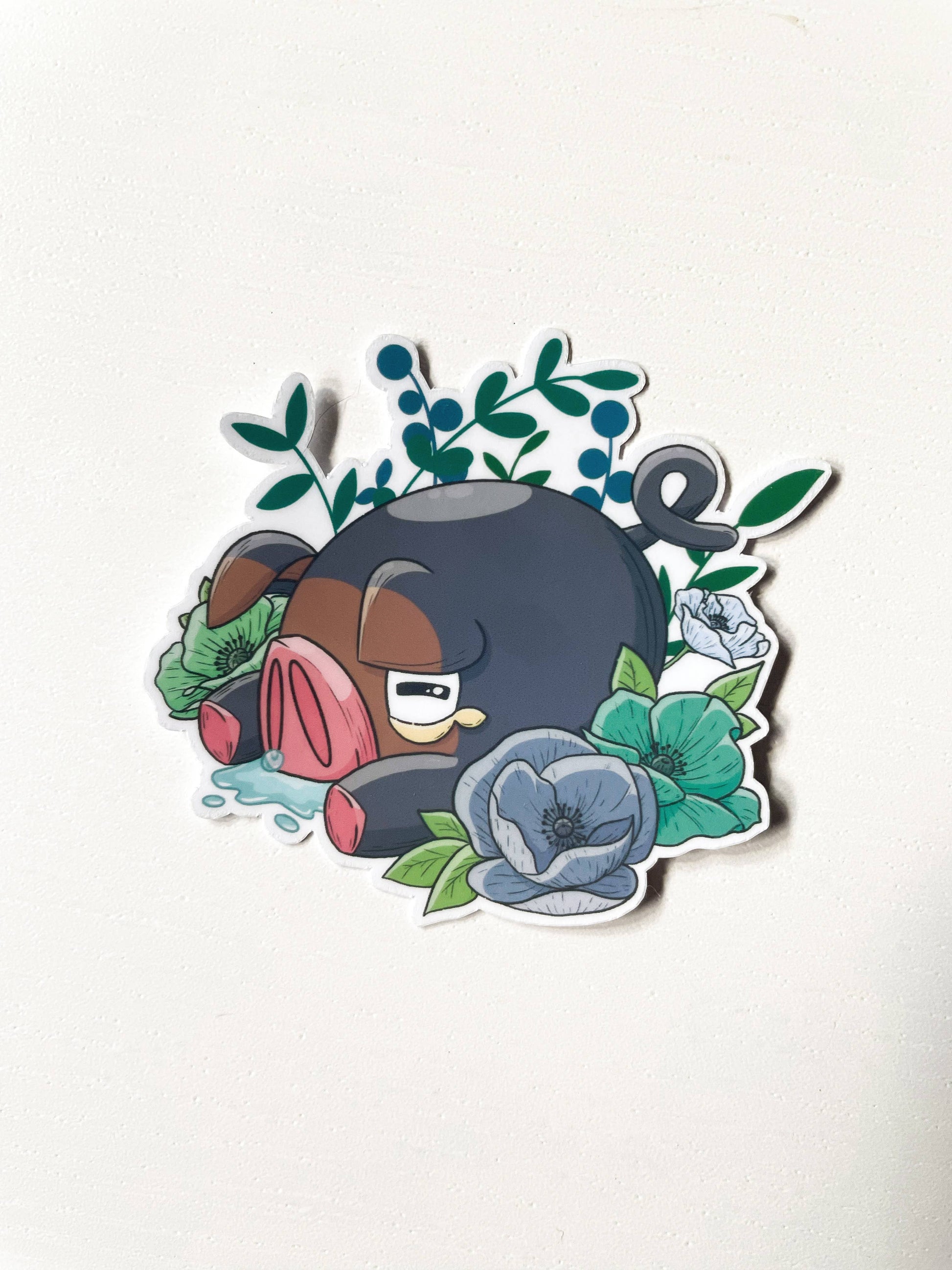 Lechonk Waterproof Die Cut Sticker - 2.5in Pokemon Sticker Sarah May Arts