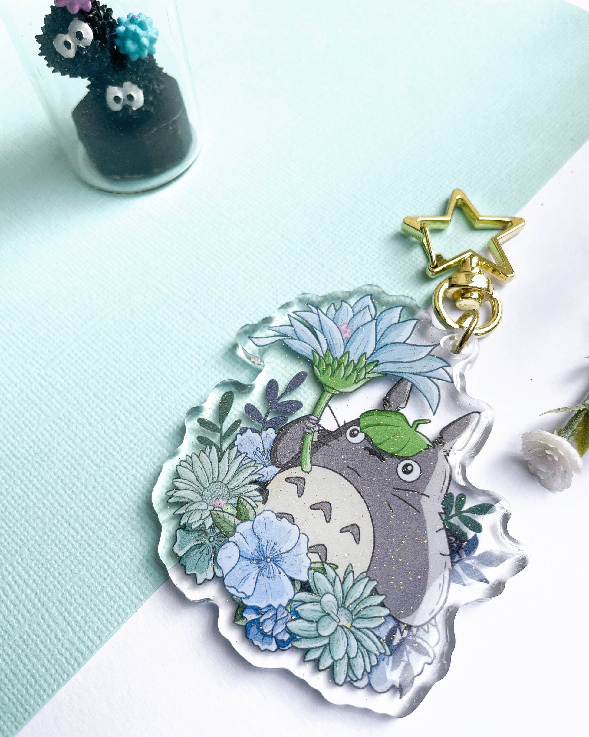 Forest Spirit Acrylic Charm | Anime Floral Keychain Sarah May Arts