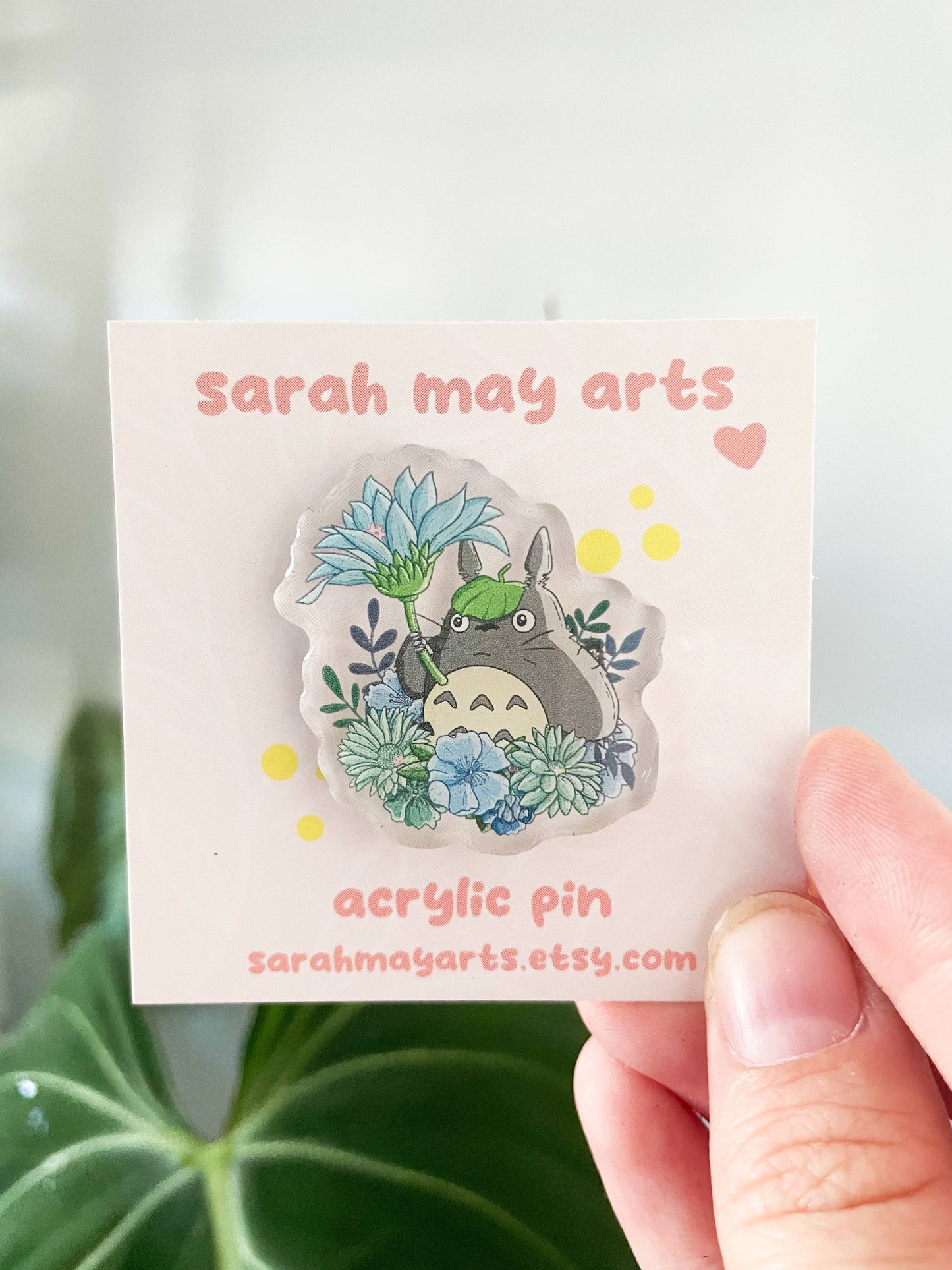 Forest Spirit Acrylic Pin | Anime Floral Pin Sarah May Arts