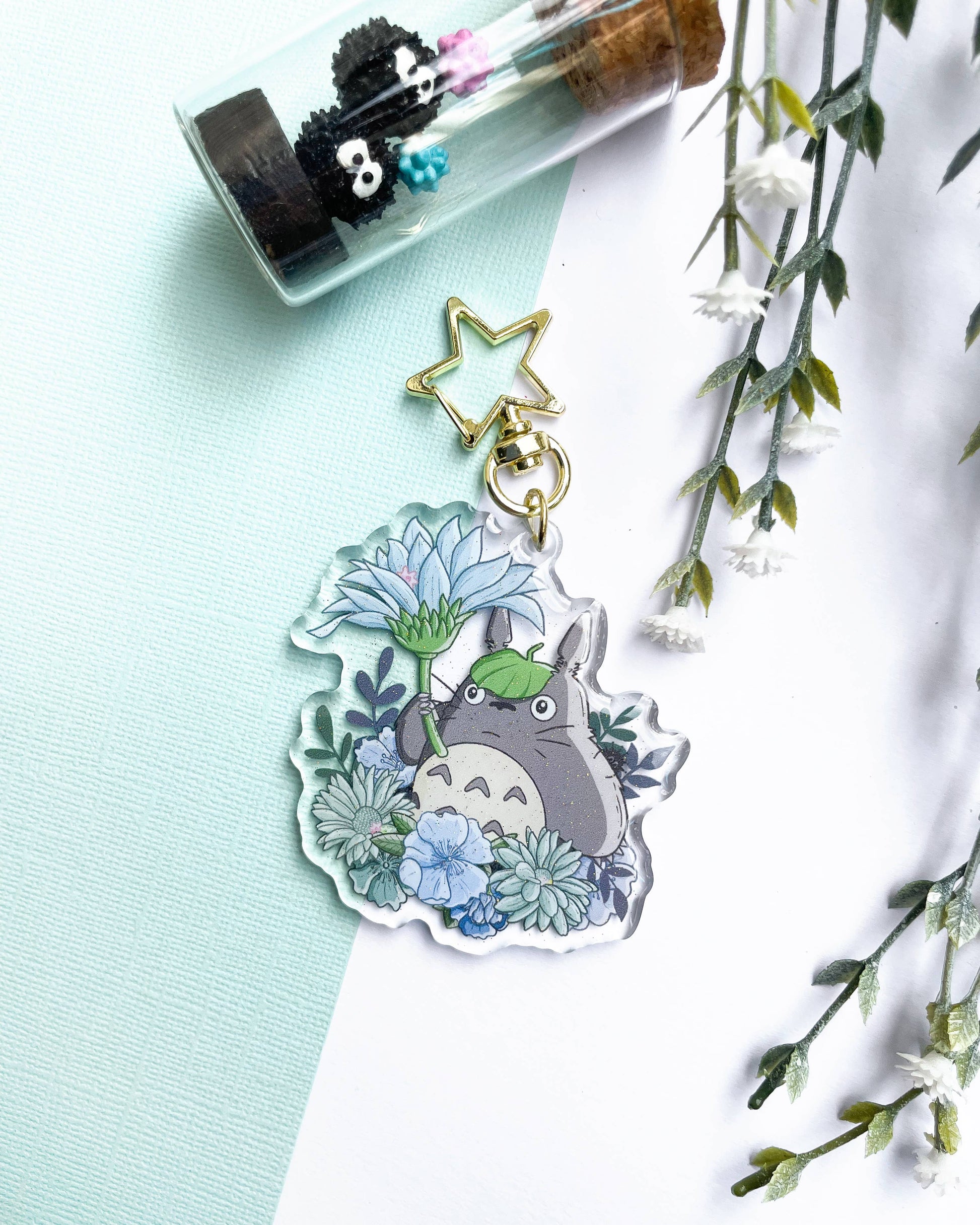 Forest Spirit Acrylic Charm | Anime Floral Keychain Sarah May Arts