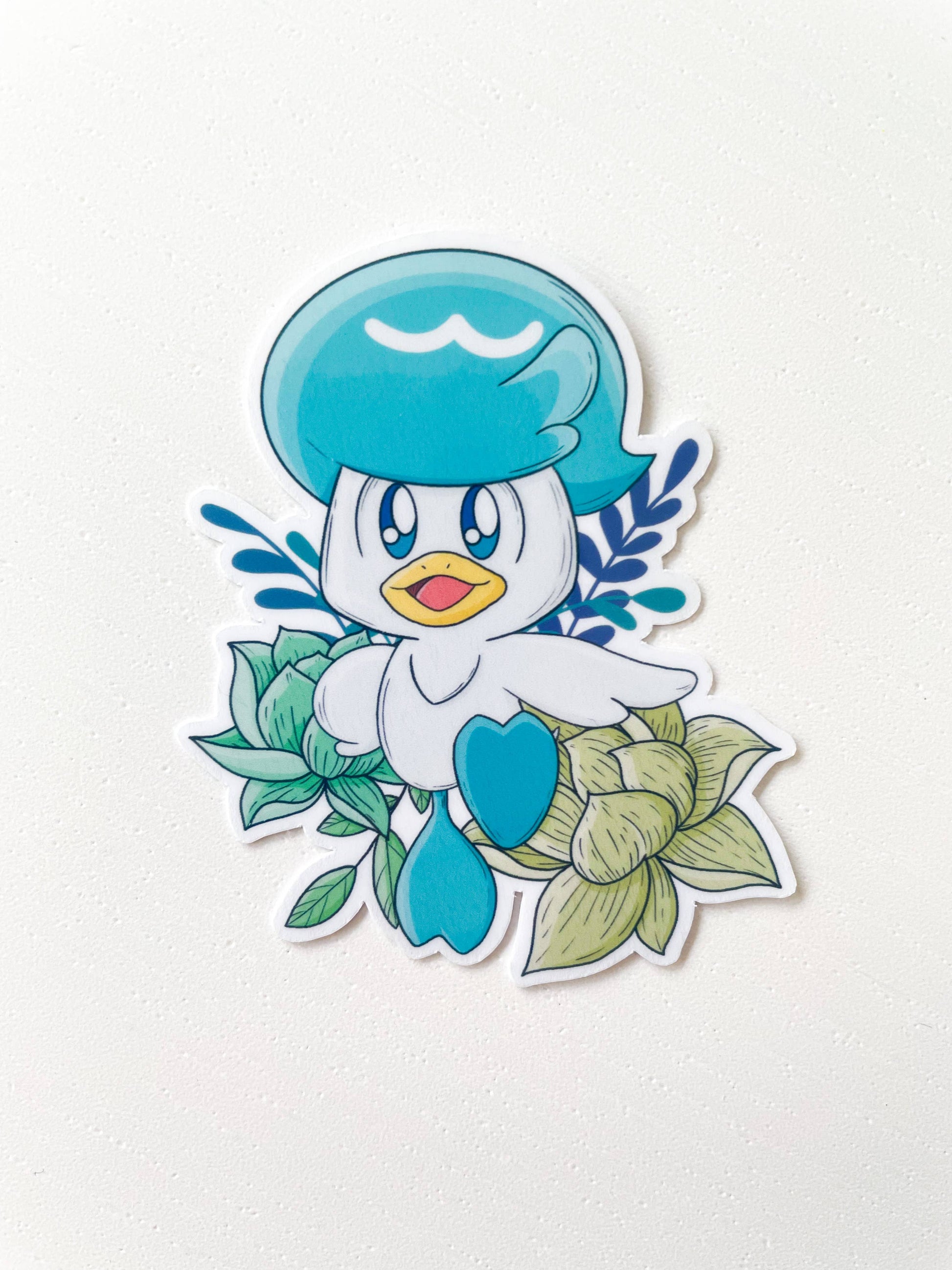 Quaxly Waterproof Die Cut Sticker - 2.4 inch Pokemon Sticker Sarah May Arts