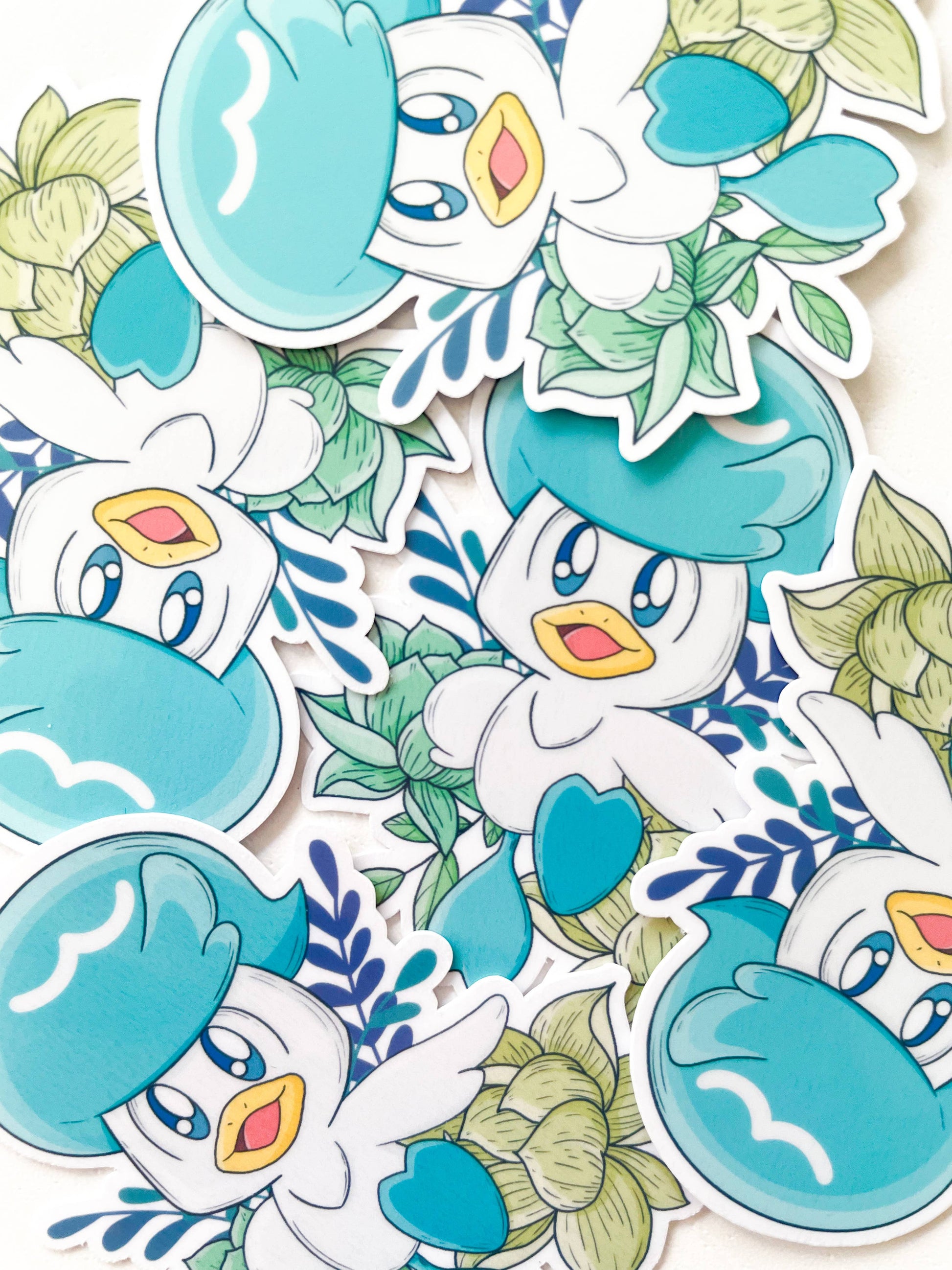 Quaxly Waterproof Die Cut Sticker - 2.4 inch Pokemon Sticker Sarah May Arts