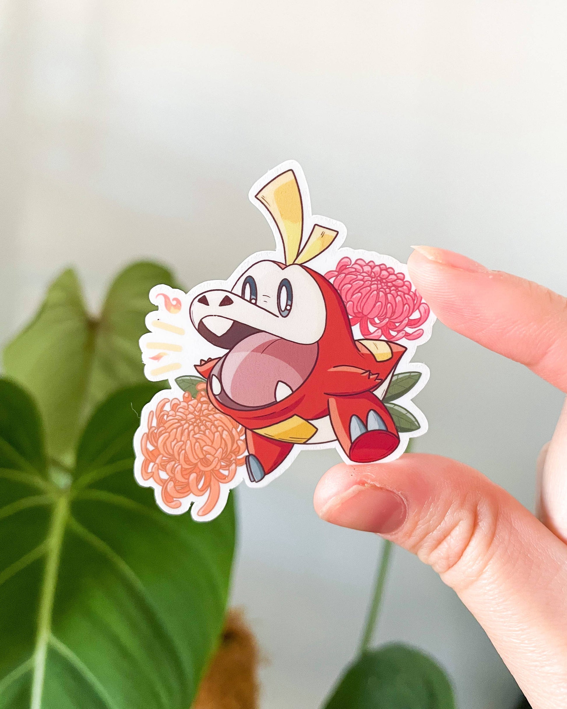 Fuecoco Waterproof Die Cut Sticker - 2.4 in Pokemon Sticker Sarah May Arts