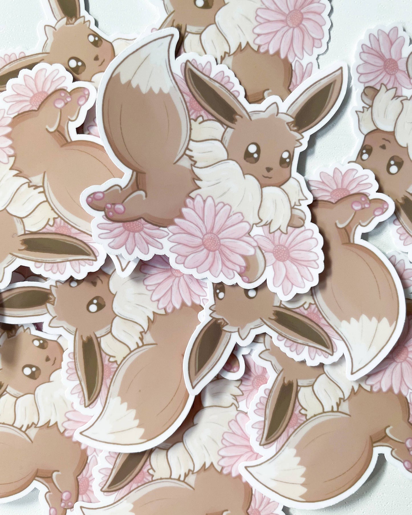 Eevee Waterproof Die Cut Sticker - 2.8 inch Pokemon Sticker Sarah May Arts