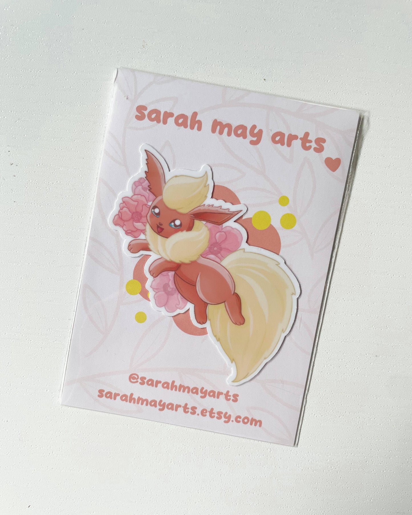 Flareon Waterproof Die Cut Sticker - 2.8 in Pokemon Sticker Sarah May Arts