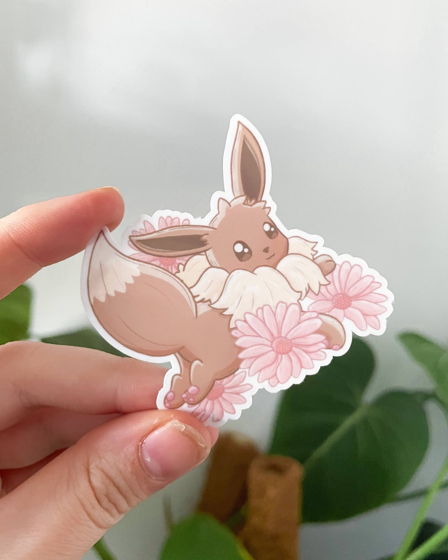 Eevee Waterproof Die Cut Sticker - 2.8 inch Pokemon Sticker Sarah May Arts