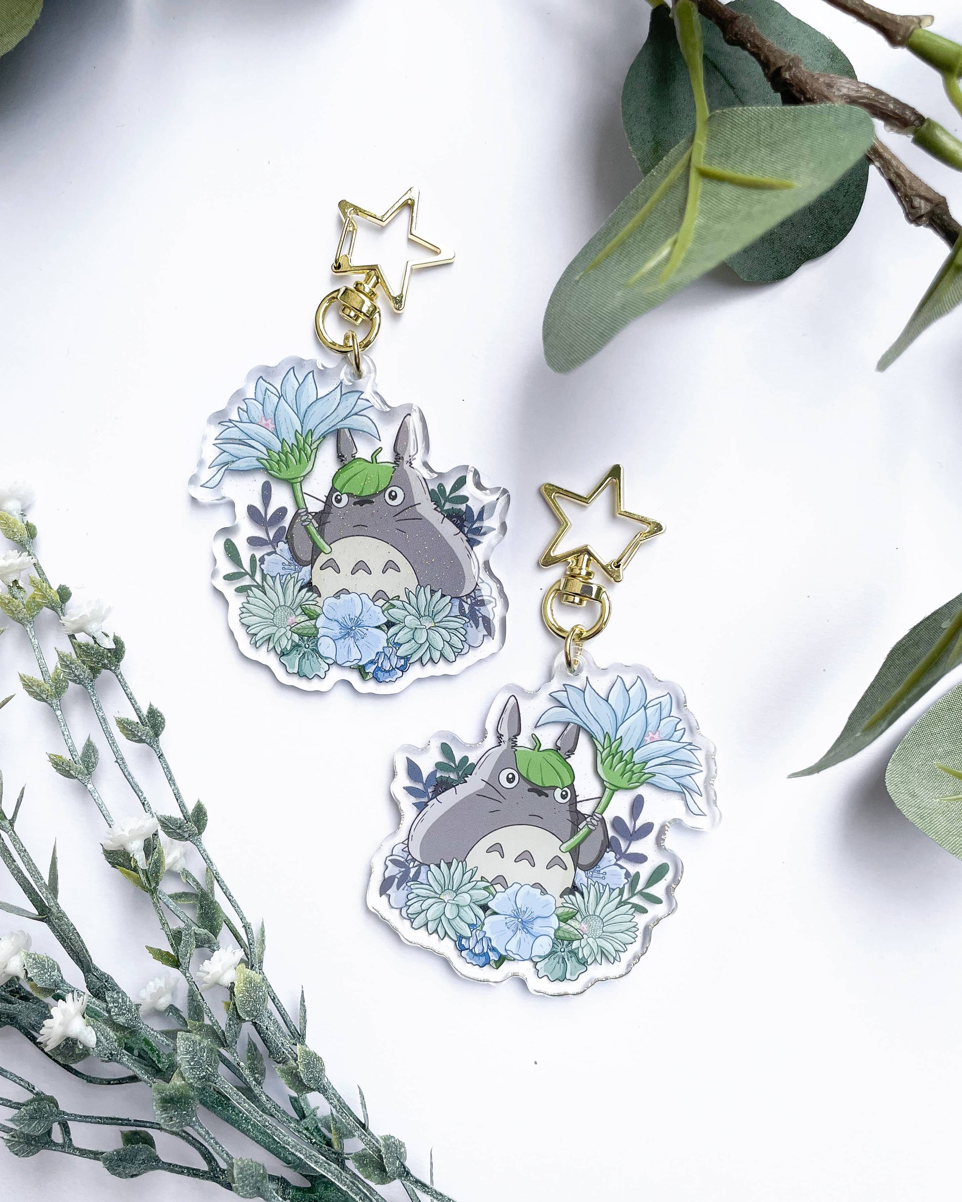 Forest Spirit Acrylic Charm | Anime Floral Keychain Sarah May Arts