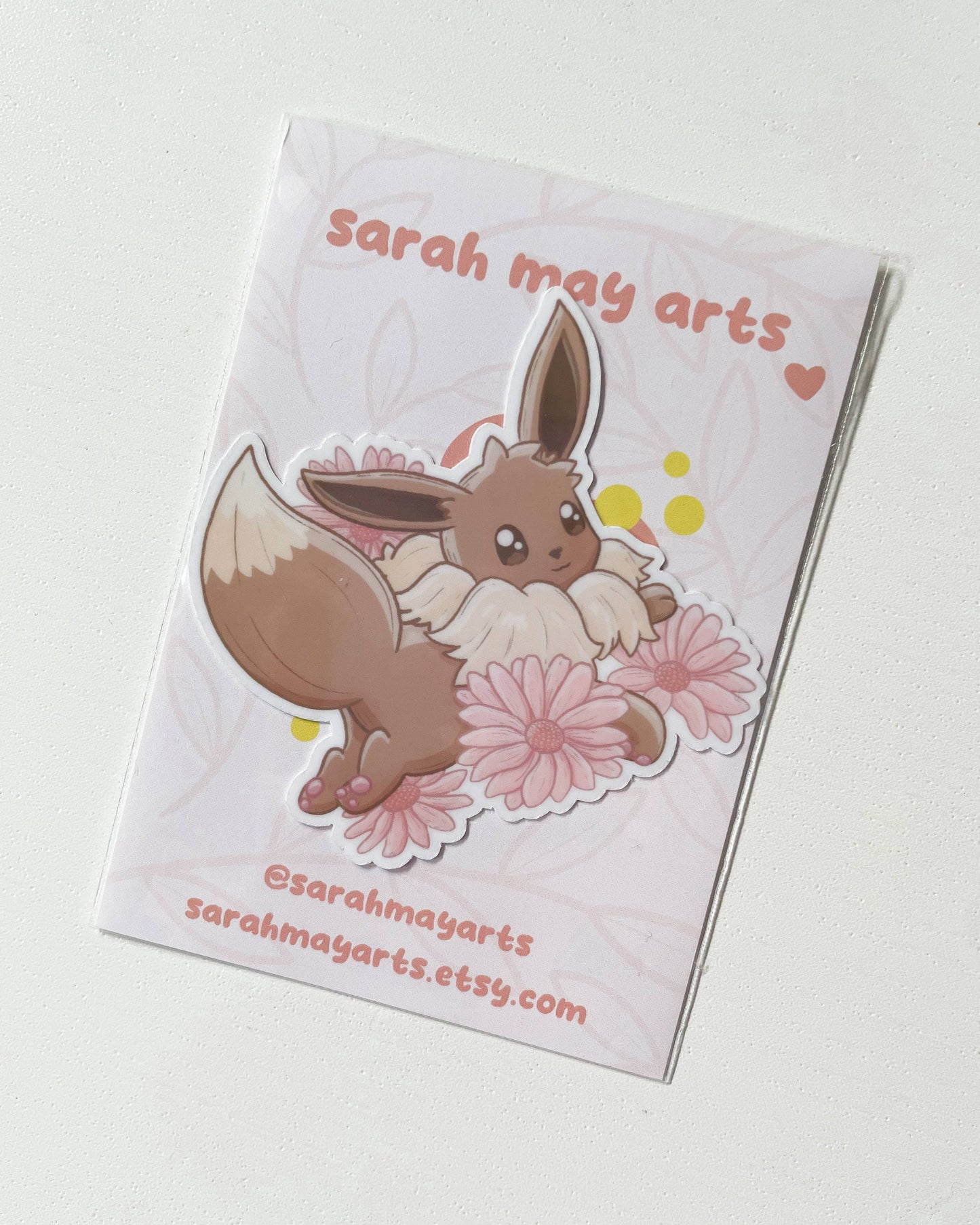 Eevee Waterproof Die Cut Sticker - 2.8 inch Pokemon Sticker Sarah May Arts