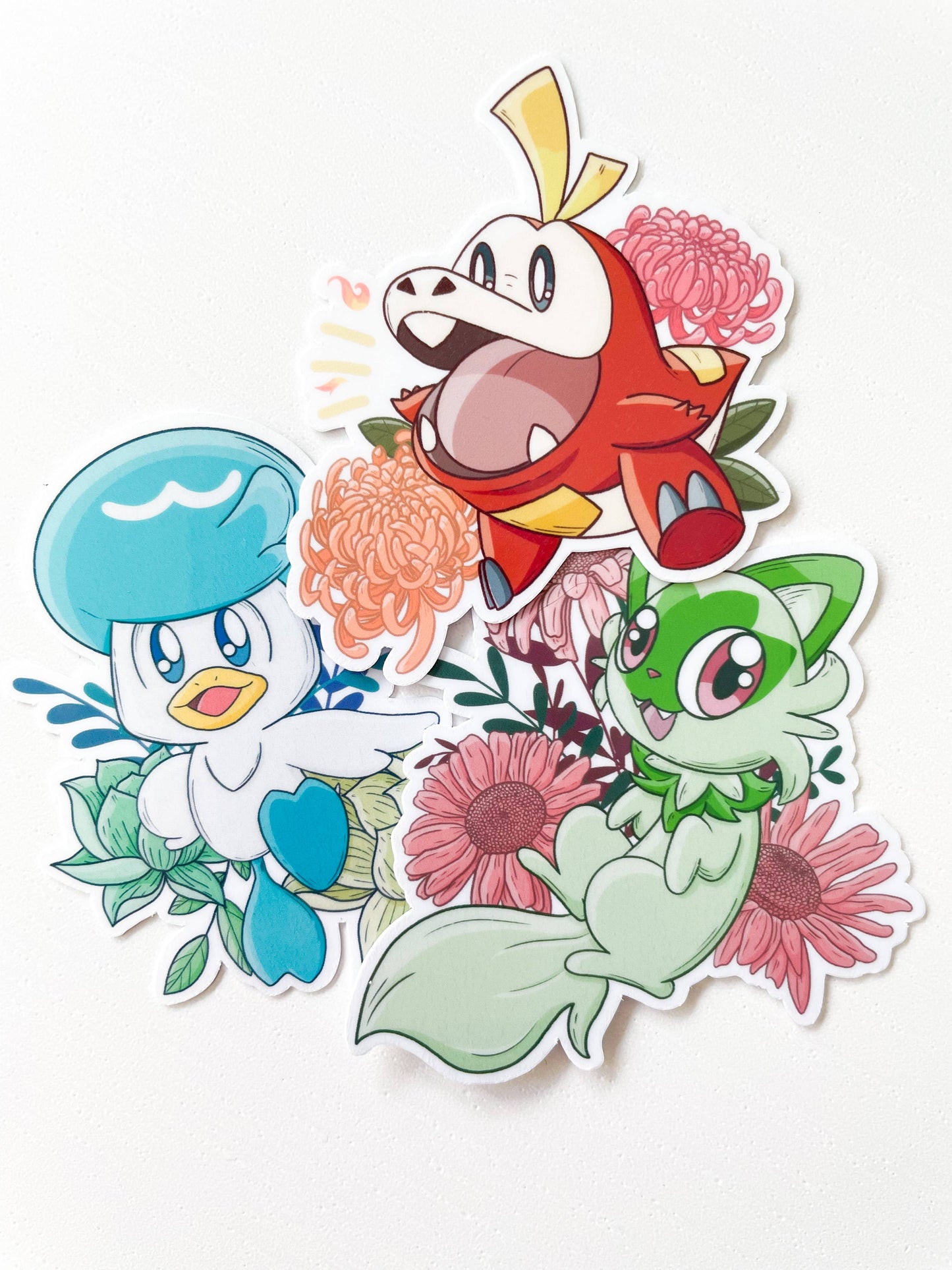 Quaxly Waterproof Die Cut Sticker - 2.4 inch Pokemon Sticker Sarah May Arts