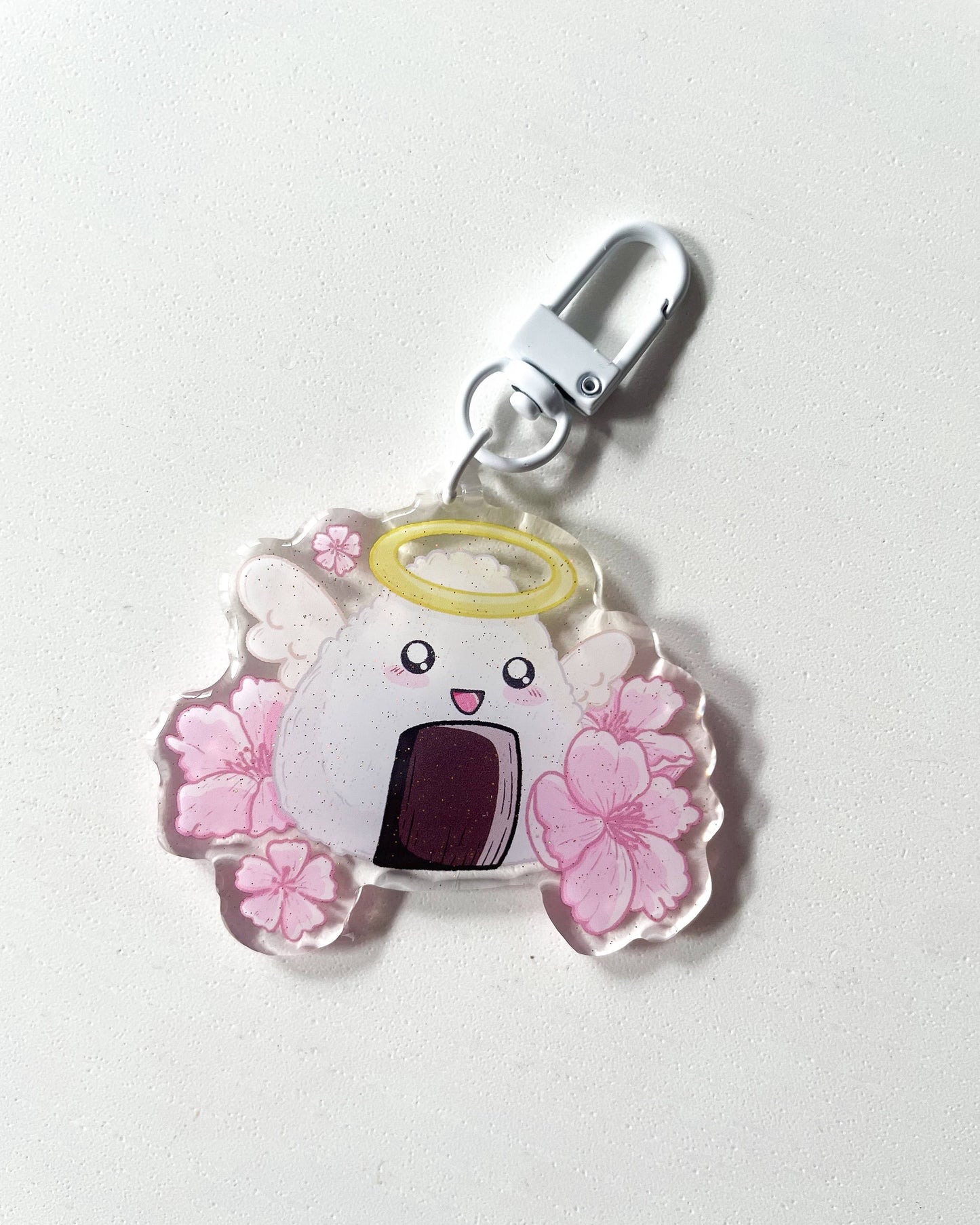 Onigiri Acrylic Charm | Japanese Food Floral Keychain Sarah May Arts