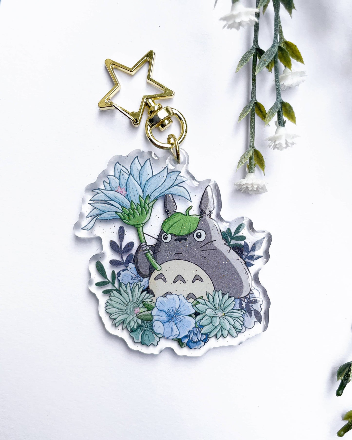 Forest Spirit Acrylic Charm | Anime Floral Keychain Sarah May Arts