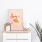 Flareon Print | Fine Line Pokemon Eeveelution Floral Art Sarah May Arts